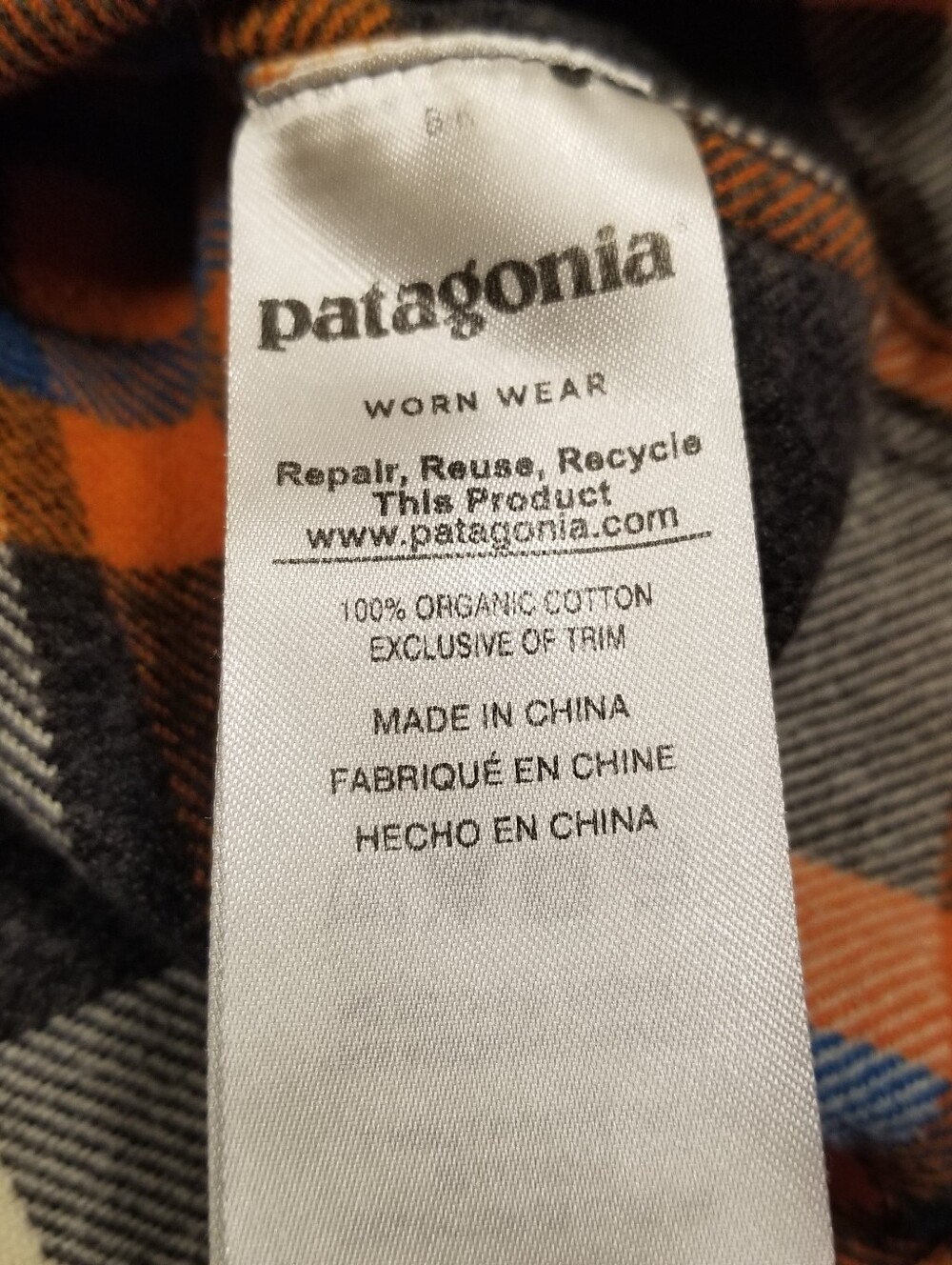 Patagonia Mens Long Sleeve Fjord Flannel Shirt L Plaid Button Up Organic Cotton - Picture 4 of 7